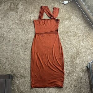 Asymmetrical Neck Cut Out Dress